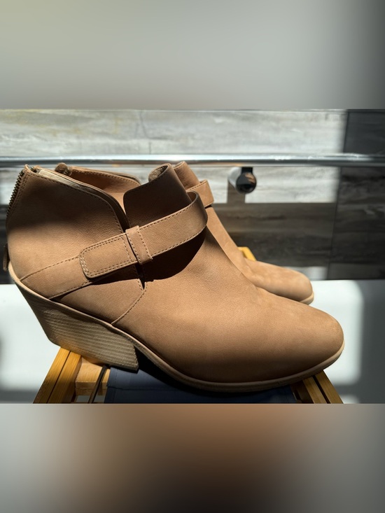 Eileen Fisher Shoes - W’s 11 Eileen Fisher Tan Ankle Booties with Velcro Side Strap